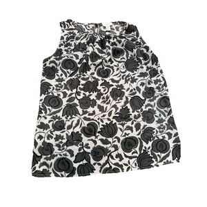 Ann Taylor Loft Women’s Sleeveless SZ M Floral Boho Peasant Blouse Top Shirt
